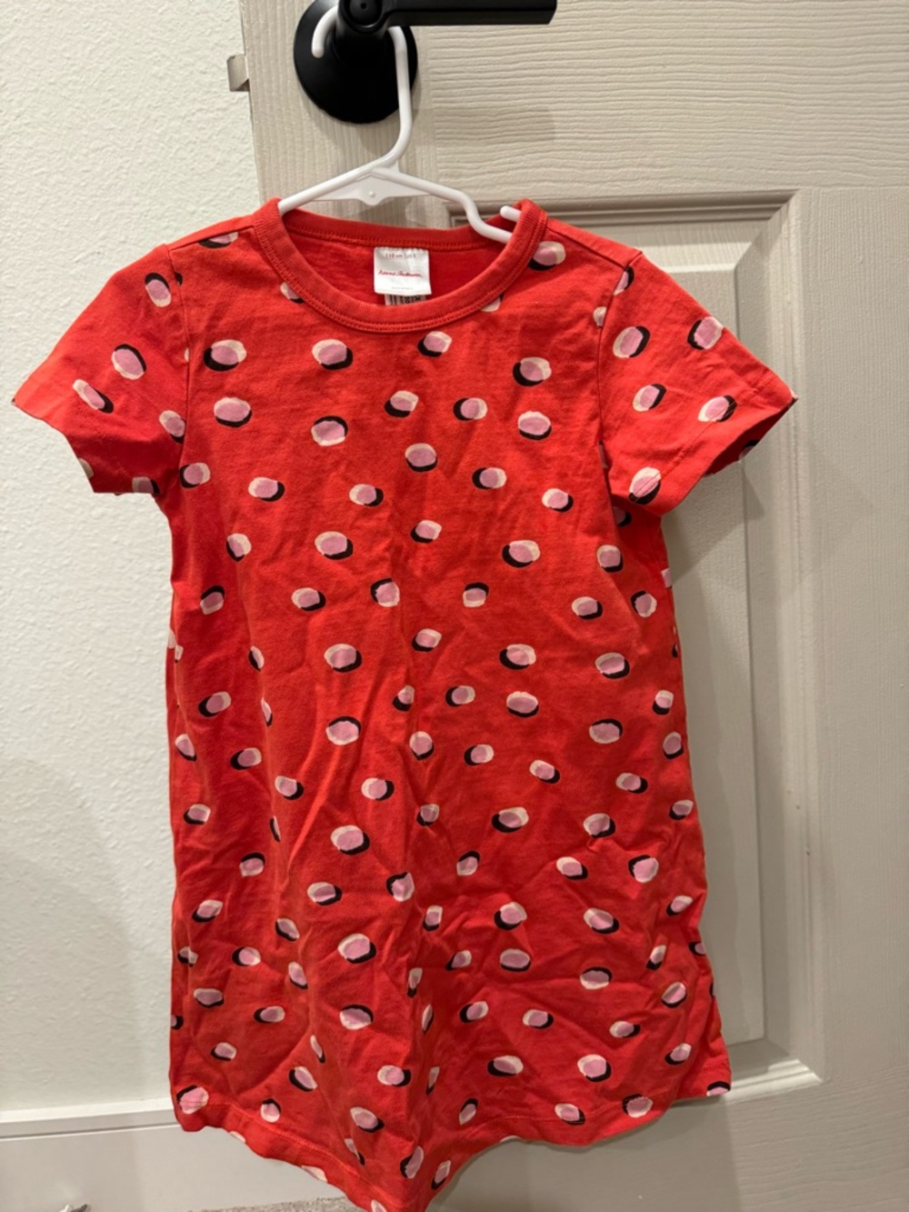 Hanna Andersson Red Short-Sleeve  with Pink Dot Print Dress